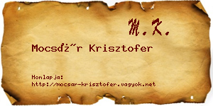 Mocsár Krisztofer névjegykártya