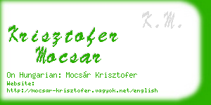 krisztofer mocsar business card